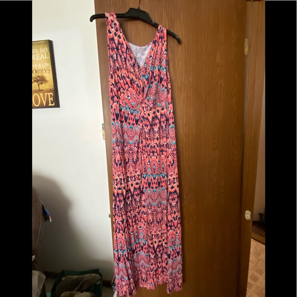 Pink multi maxi dress